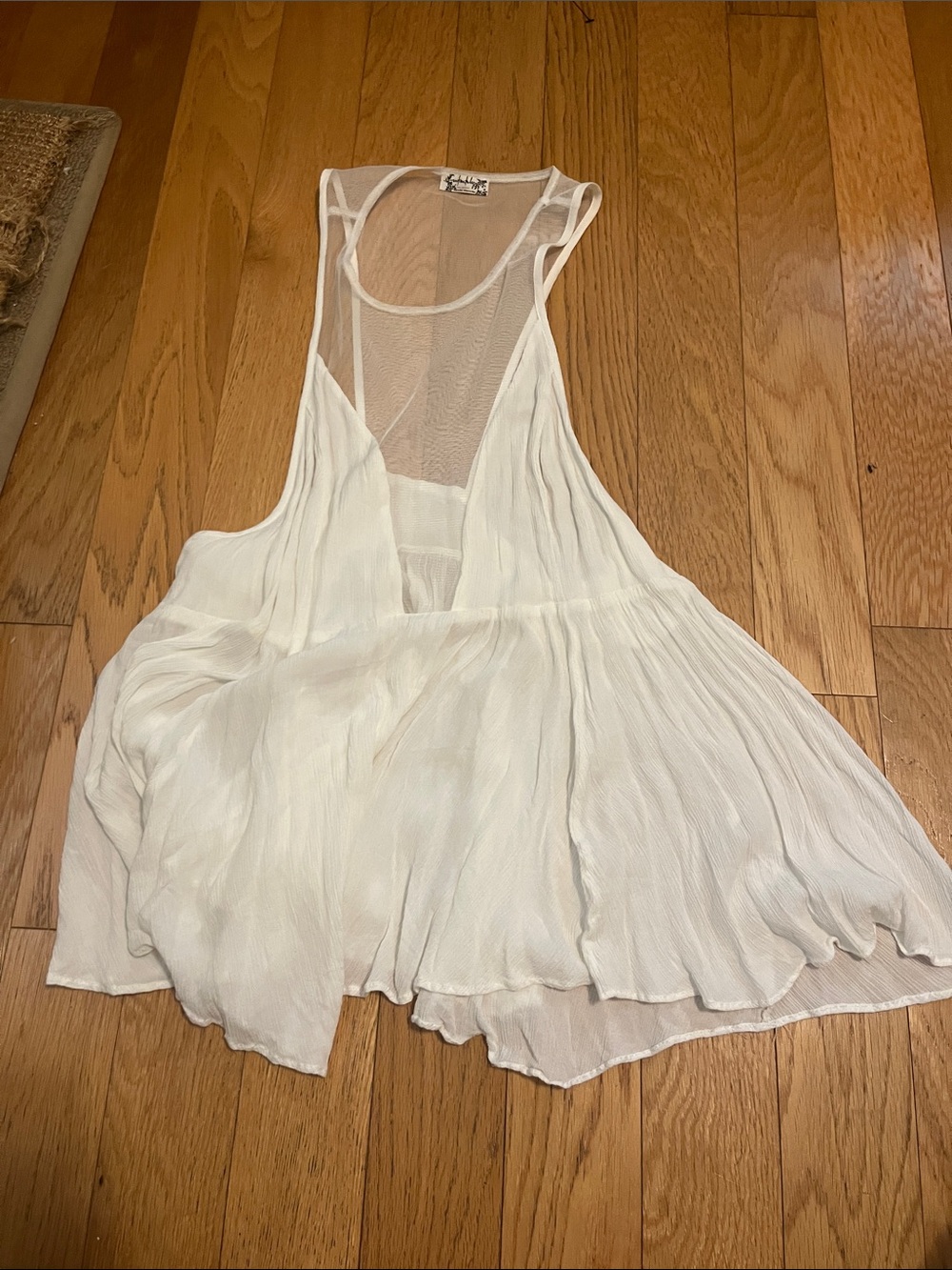 FREE PEOPLE Sheer Flowy White Tank